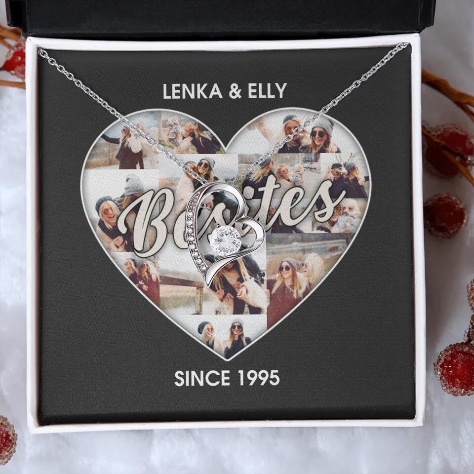 Besties Picture Collage Custom Necklace Friendship Anniversary Gift