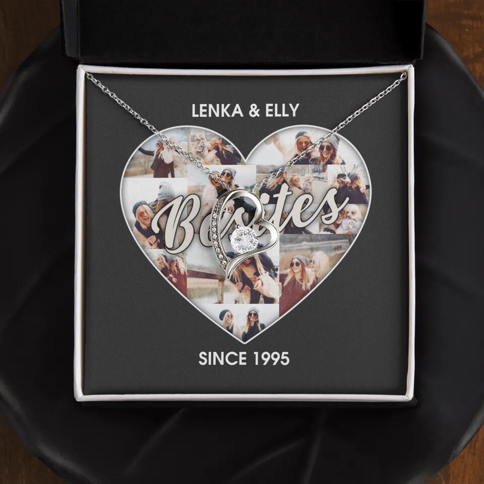 Besties Picture Collage Custom Necklace Friendship Anniversary Gift