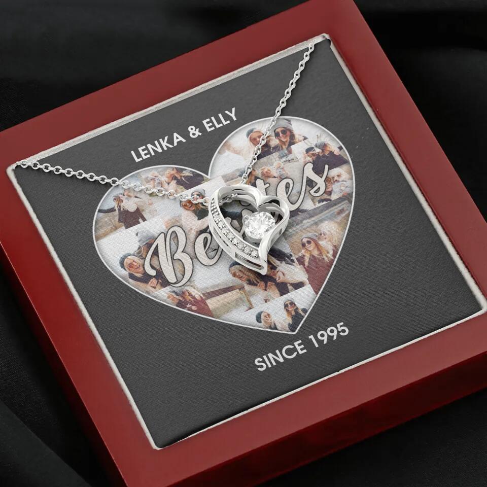Besties Picture Collage Custom Necklace Friendship Anniversary Gift