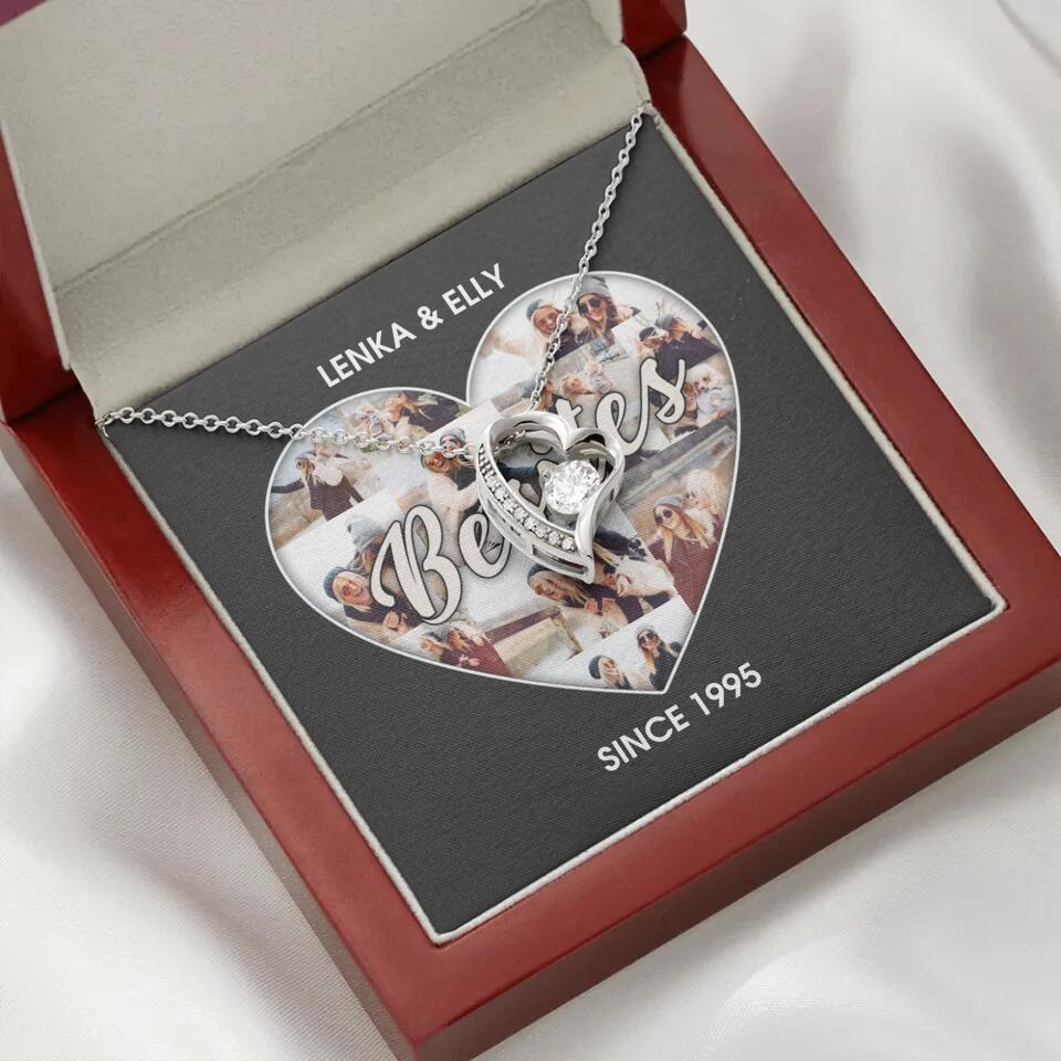 Besties Picture Collage Custom Necklace Friendship Anniversary Gift