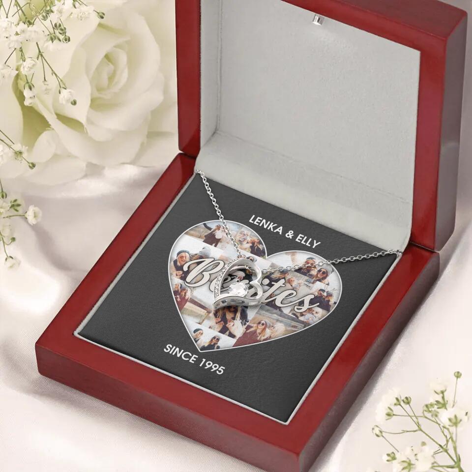 Besties Picture Collage Custom Necklace Friendship Anniversary Gift