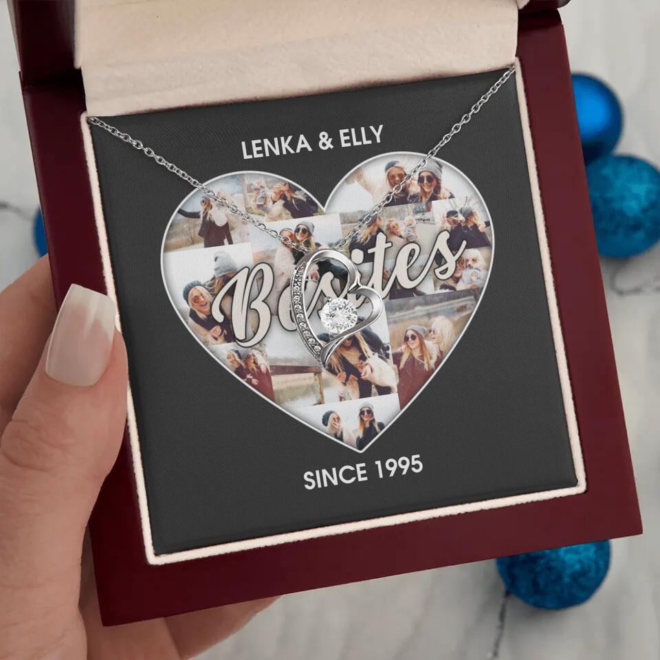 Besties Picture Collage Custom Necklace Friendship Anniversary Gift