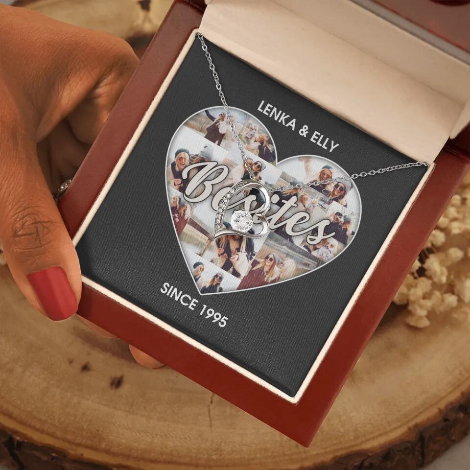 Besties Picture Collage Custom Necklace Friendship Anniversary Gift