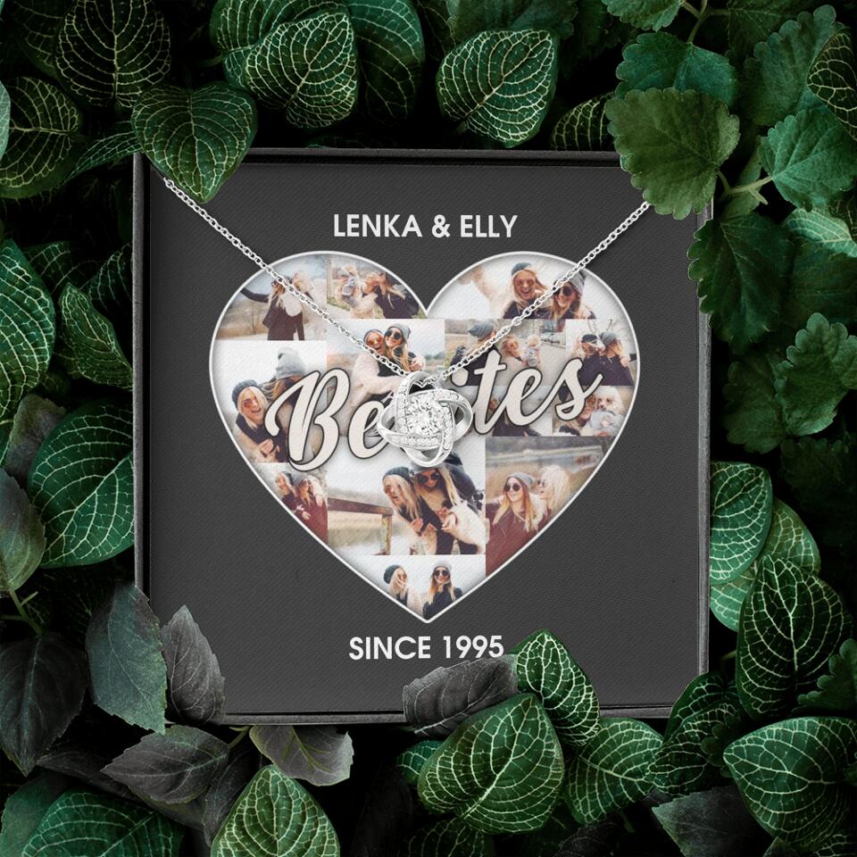 Besties Picture Collage Custom Necklace Friendship Anniversary Gift