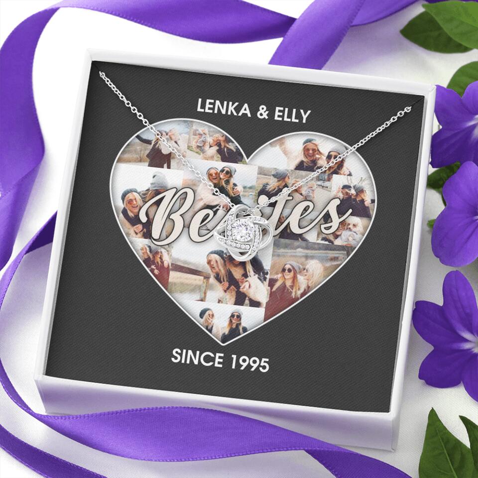 Besties Picture Collage Custom Necklace Friendship Anniversary Gift