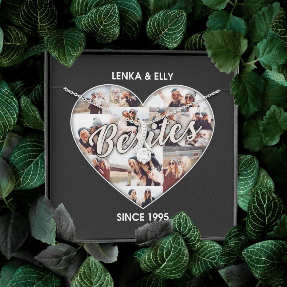 Besties Picture Collage Custom Necklace Friendship Anniversary Gift