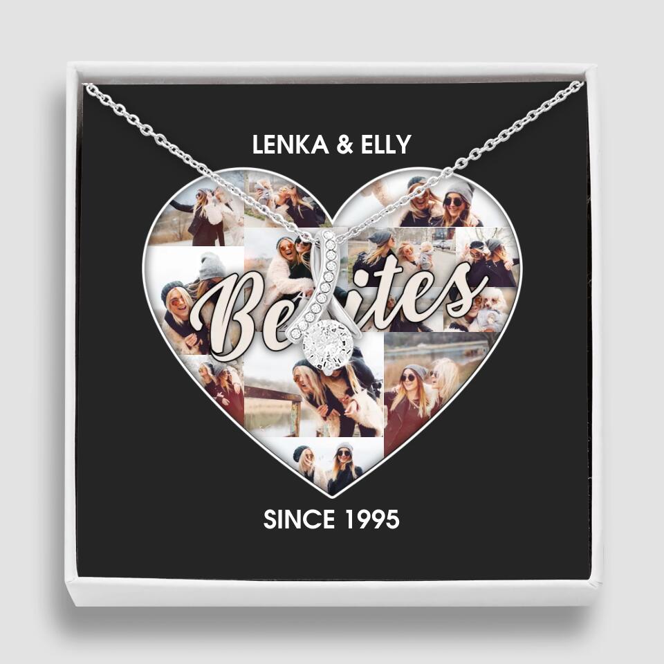 Besties Picture Collage Custom Necklace Friendship Anniversary Gift