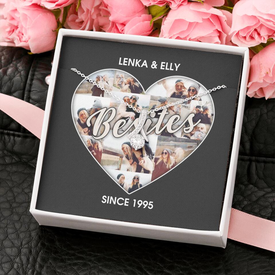 Besties Picture Collage Custom Necklace Friendship Anniversary Gift