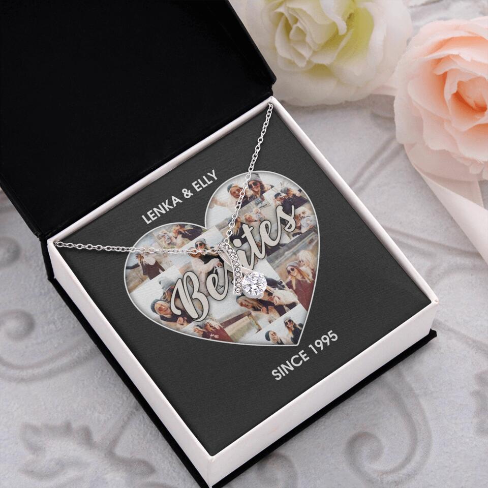 Besties Picture Collage Custom Necklace Friendship Anniversary Gift