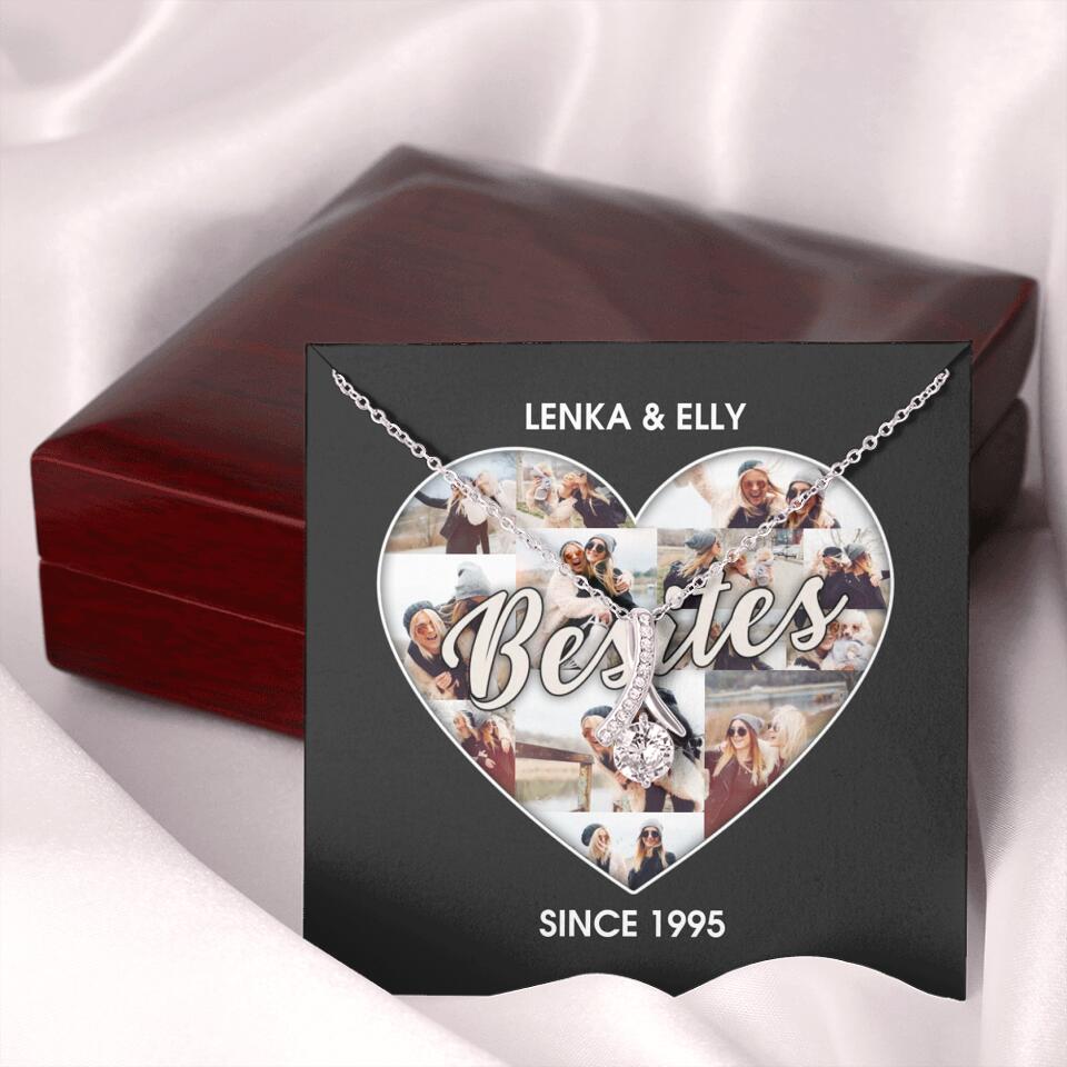 Besties Picture Collage Custom Necklace Friendship Anniversary Gift