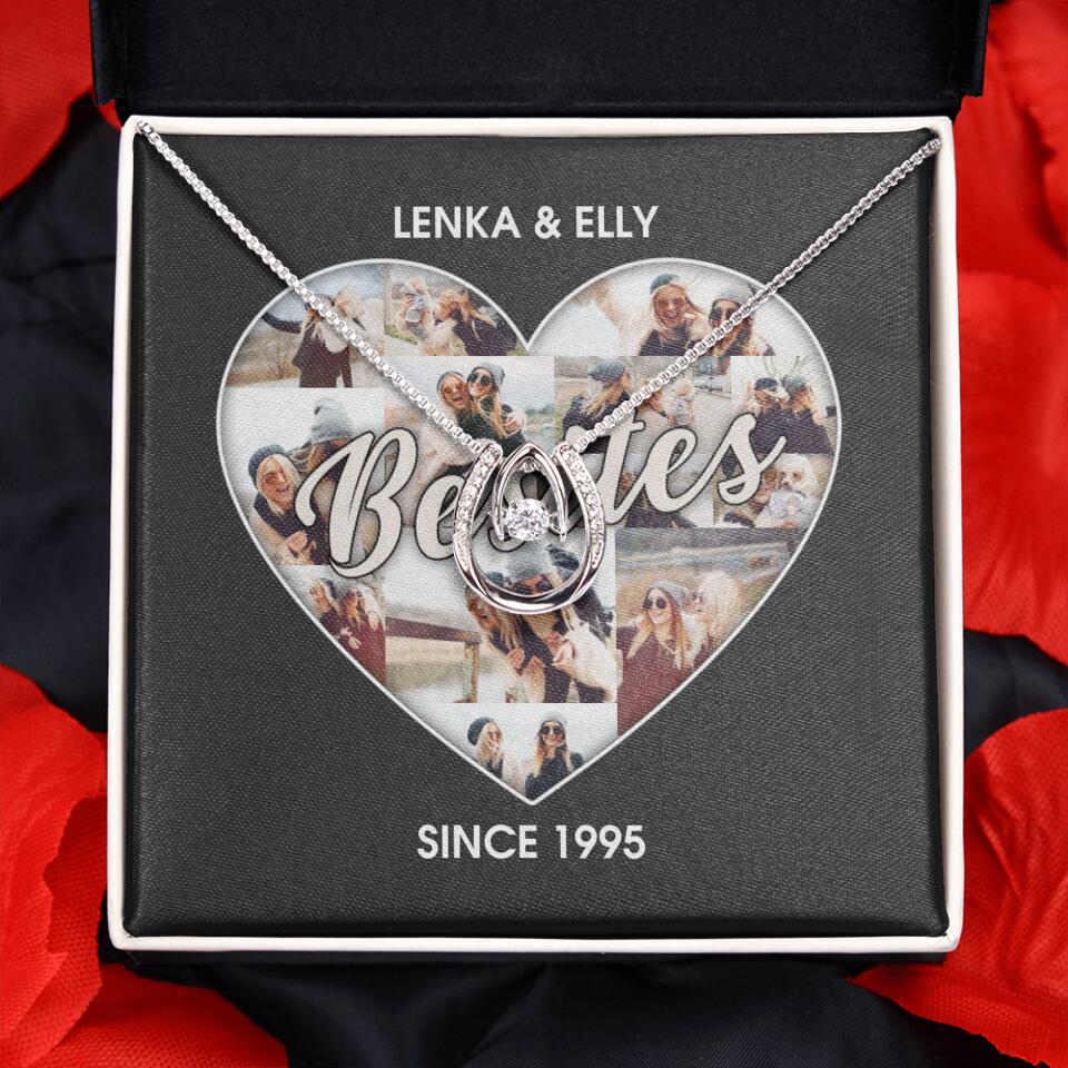Besties Picture Collage Custom Necklace Friendship Anniversary Gift