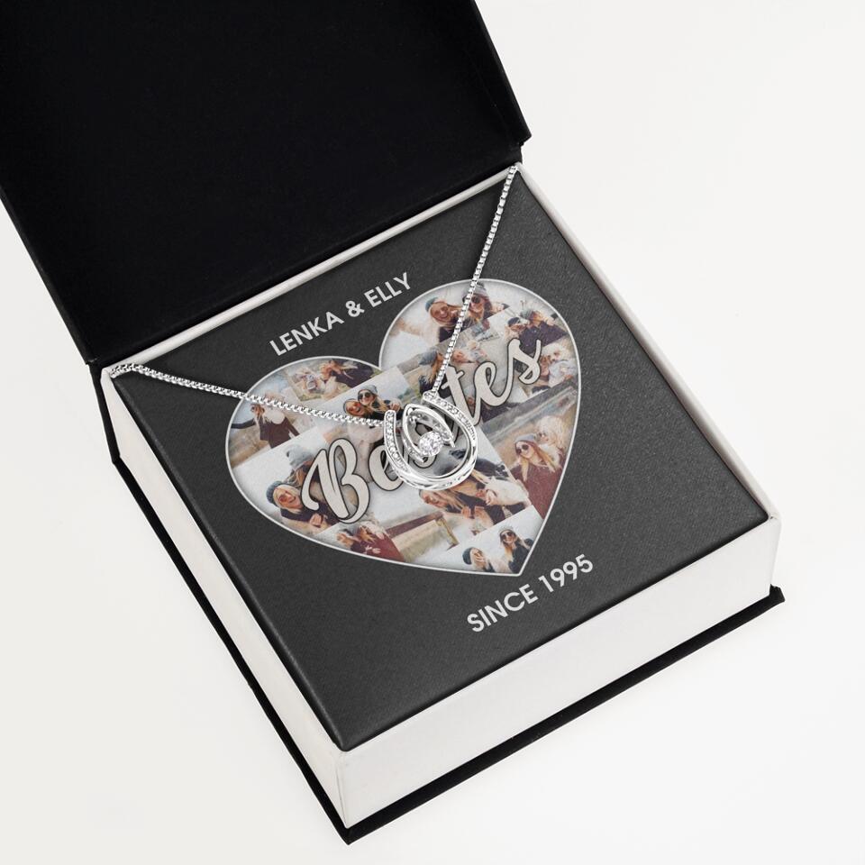 Besties Picture Collage Custom Necklace Friendship Anniversary Gift