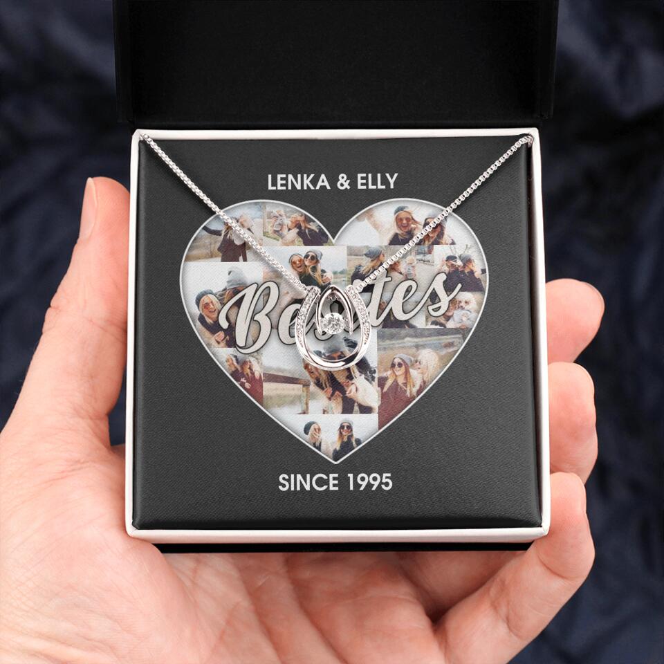 Besties Picture Collage Custom Necklace Friendship Anniversary Gift