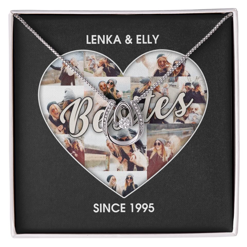 Besties Picture Collage Custom Necklace Friendship Anniversary Gift