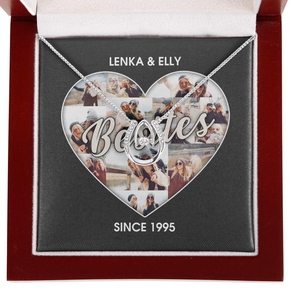 Besties Picture Collage Custom Necklace Friendship Anniversary Gift