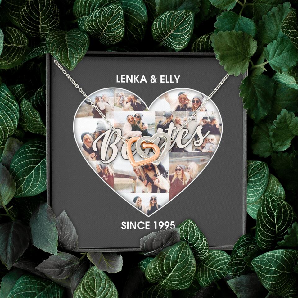 Besties Picture Collage Custom Necklace Friendship Anniversary Gift