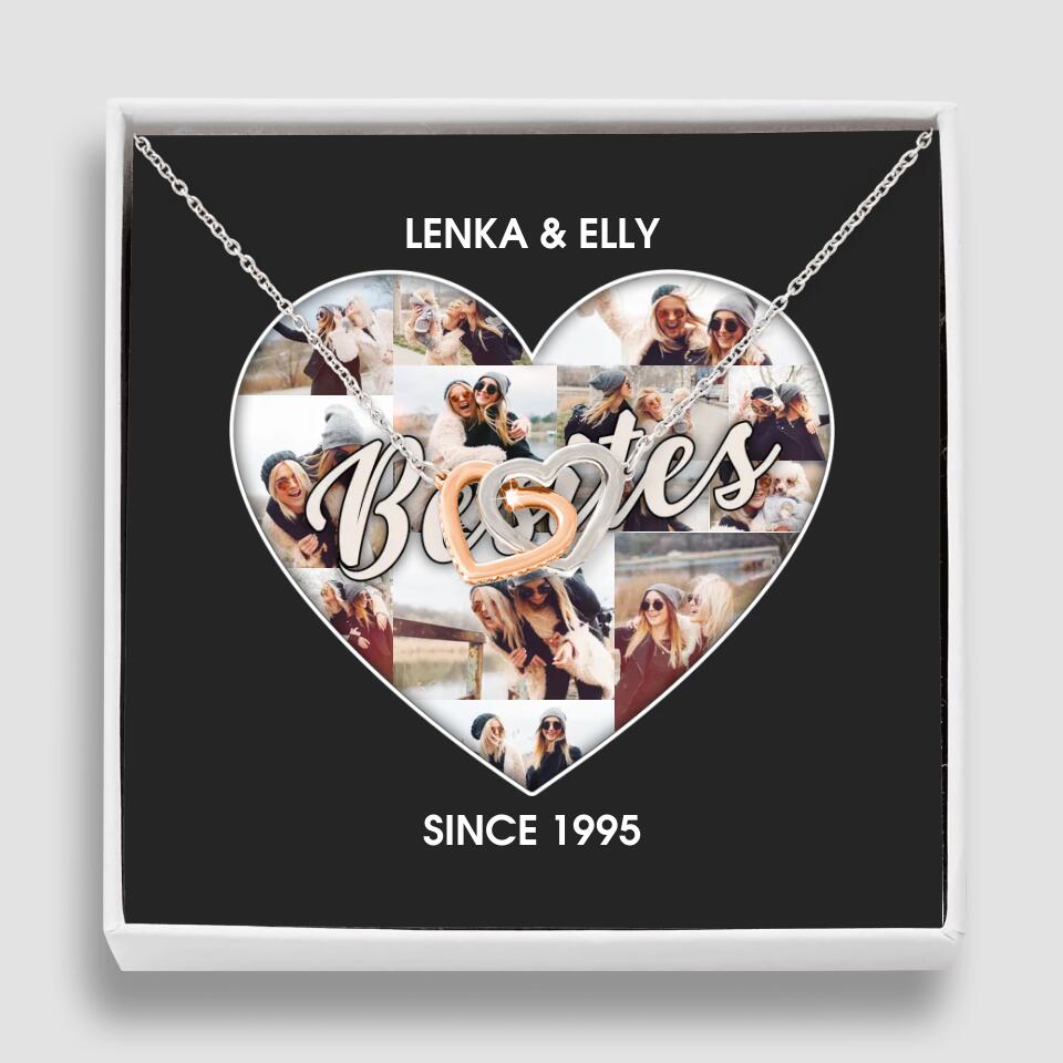 Besties Picture Collage Custom Necklace Friendship Anniversary Gift