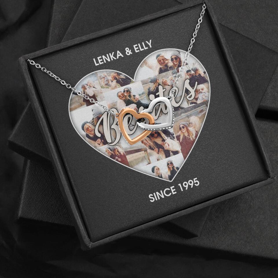 Besties Picture Collage Custom Necklace Friendship Anniversary Gift