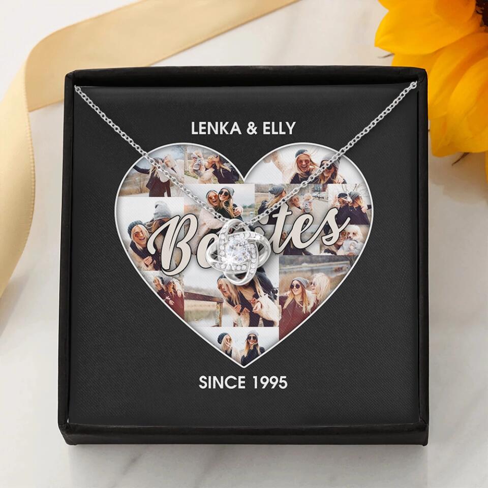 Besties Picture Collage Custom Necklace Friendship Anniversary Gift