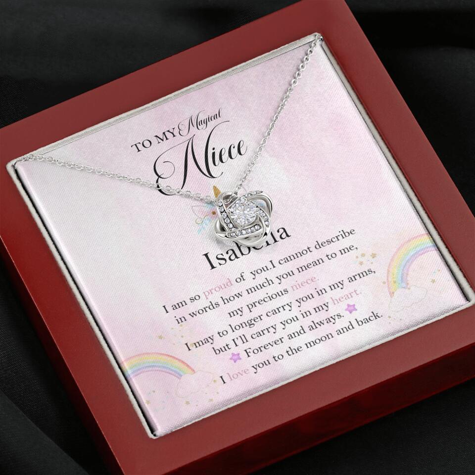 To My Magic Niece, I am so Proud of You - Personalized Necklace - Birthday Gift for Niece