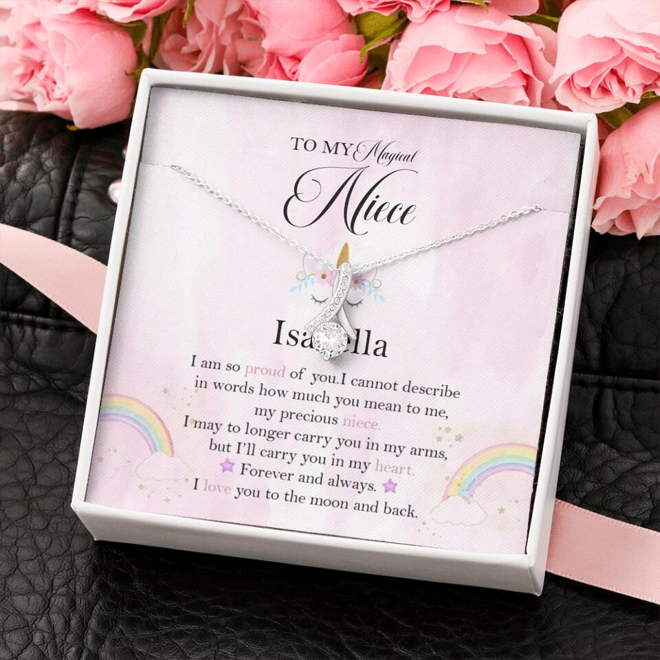 To My Magic Niece, I am so Proud of You - Personalized Necklace - Birthday Gift for Niece