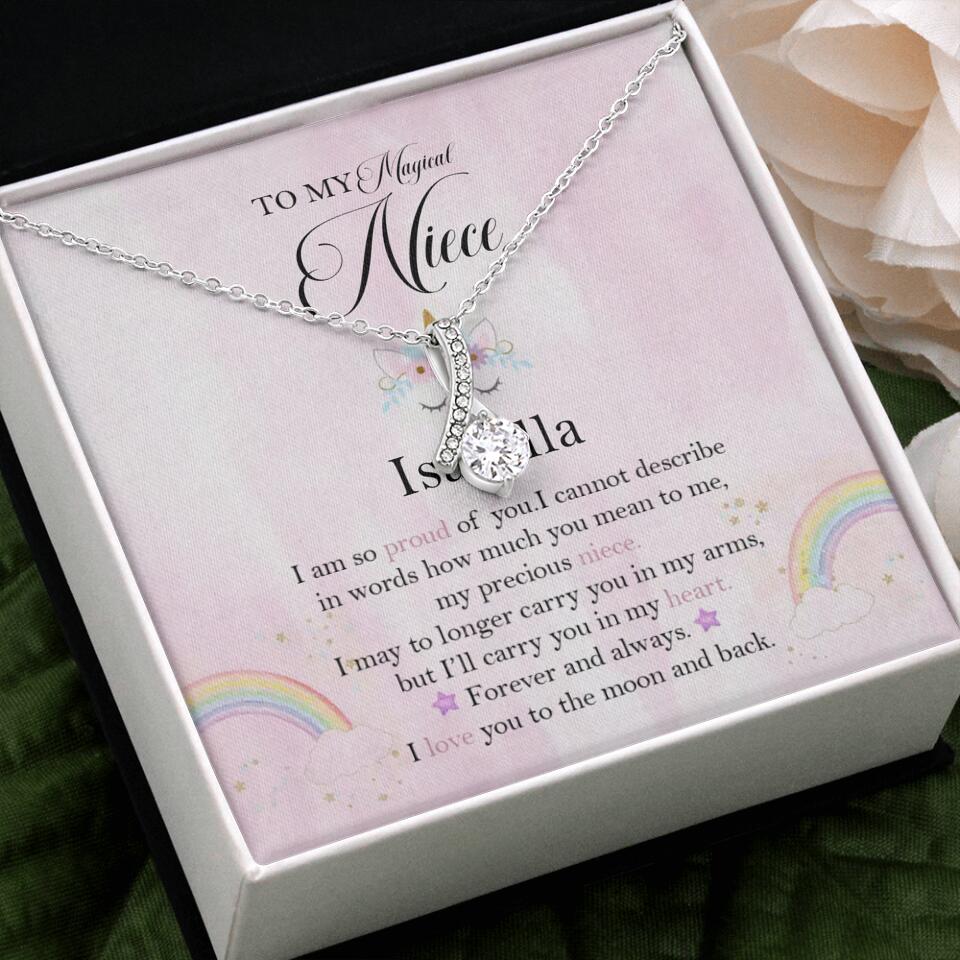To My Magic Niece, I am so Proud of You - Personalized Necklace - Birthday Gift for Niece