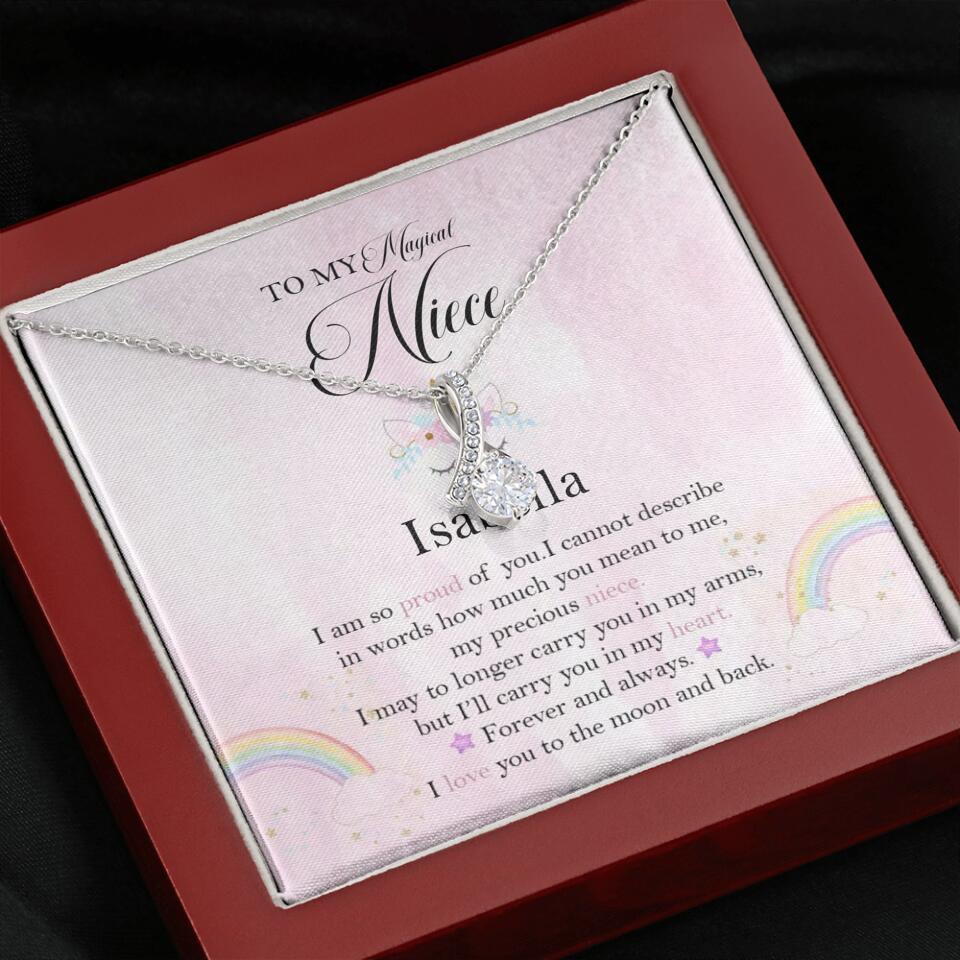 To My Magic Niece, I am so Proud of You - Personalized Necklace - Birthday Gift for Niece