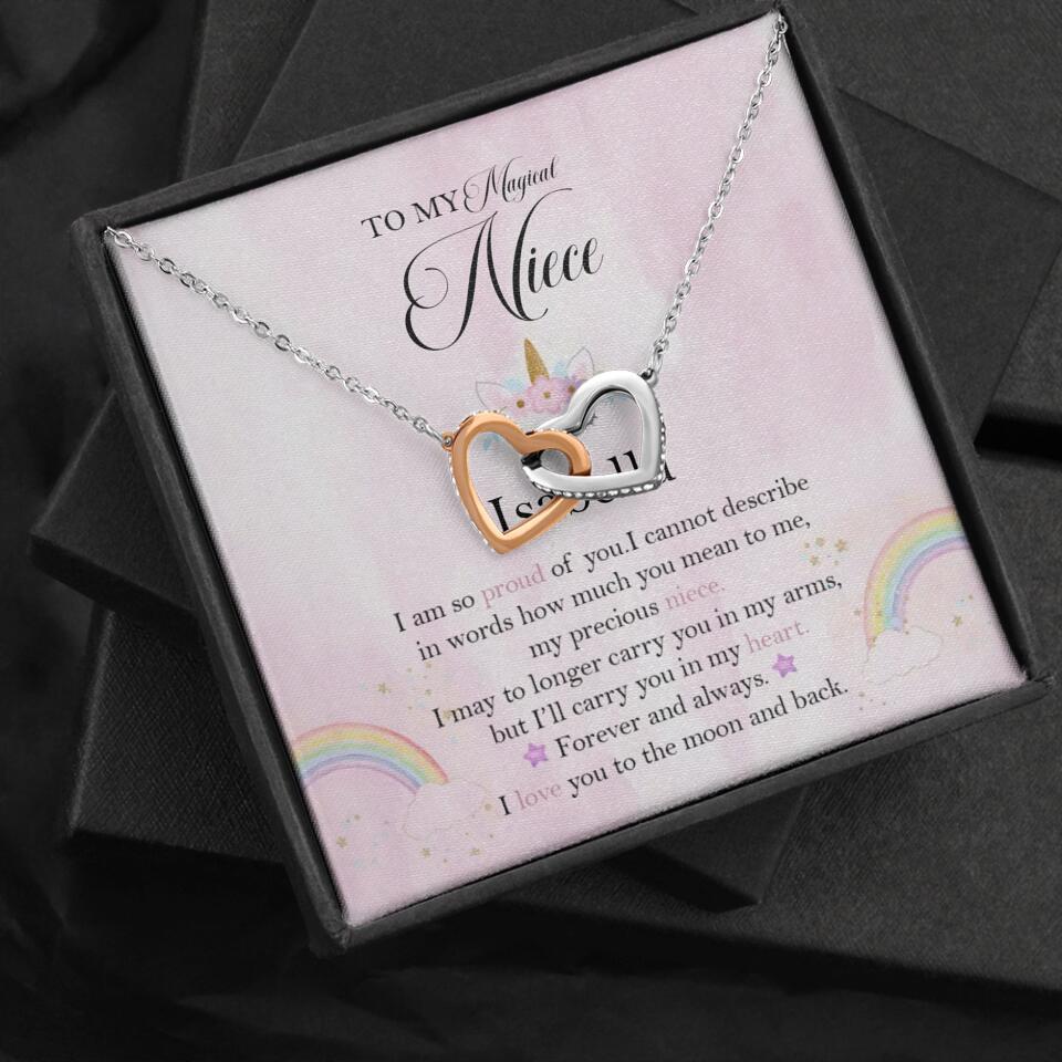 To My Magic Niece, I am so Proud of You - Personalized Necklace - Birthday Gift for Niece