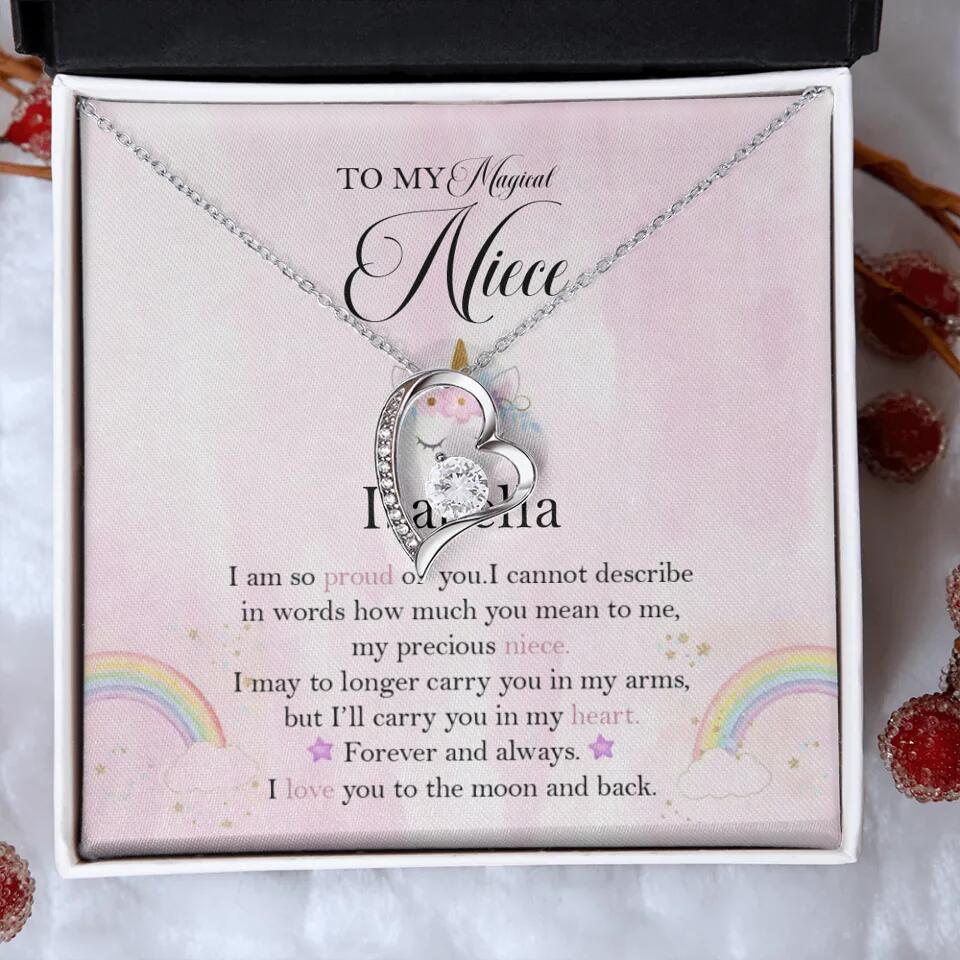 To My Magic Niece, I am so Proud of You - Personalized Necklace - Birthday Gift for Niece