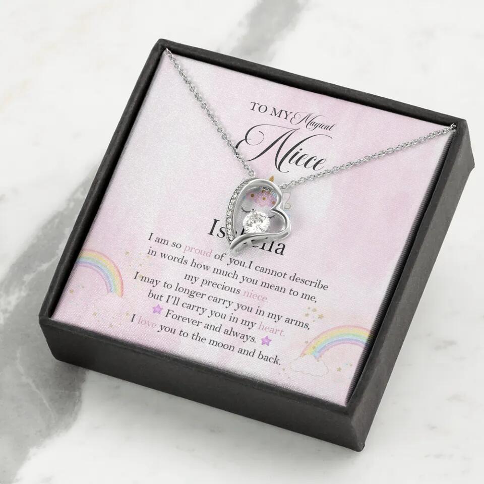 To My Magic Niece, I am so Proud of You - Personalized Necklace - Birthday Gift for Niece