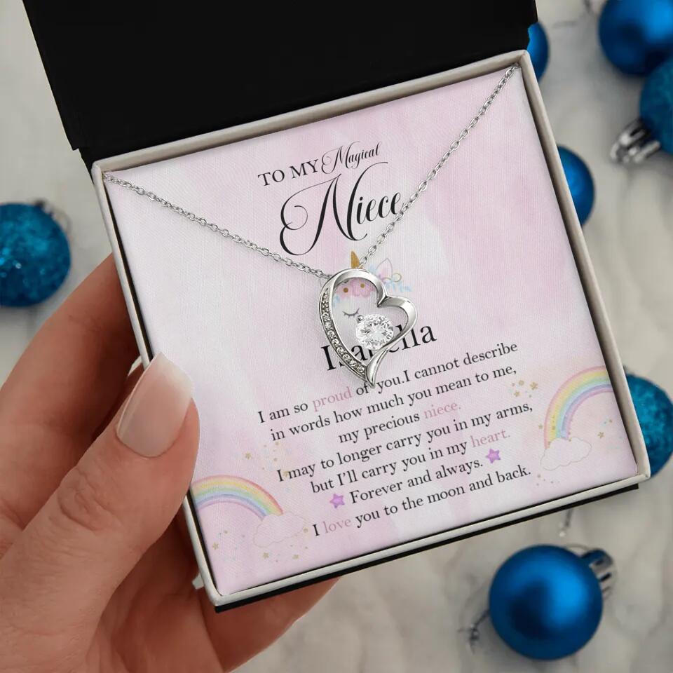 To My Magic Niece, I am so Proud of You - Personalized Necklace - Birthday Gift for Niece