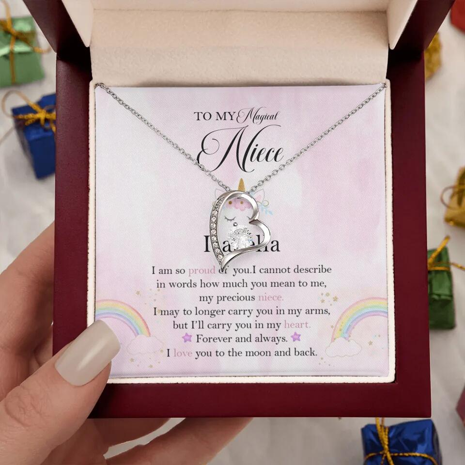 To My Magic Niece, I am so Proud of You - Personalized Necklace - Birthday Gift for Niece