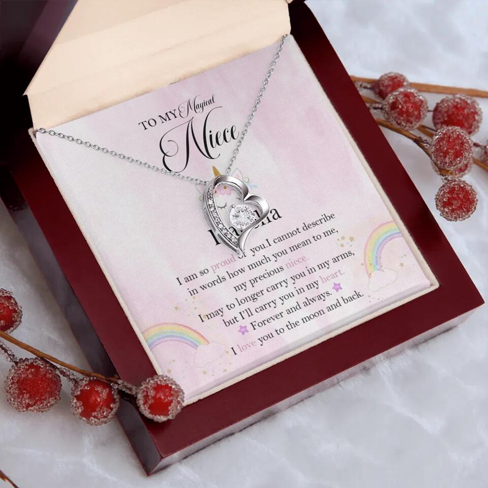 To My Magic Niece, I am so Proud of You - Personalized Necklace - Birthday Gift for Niece