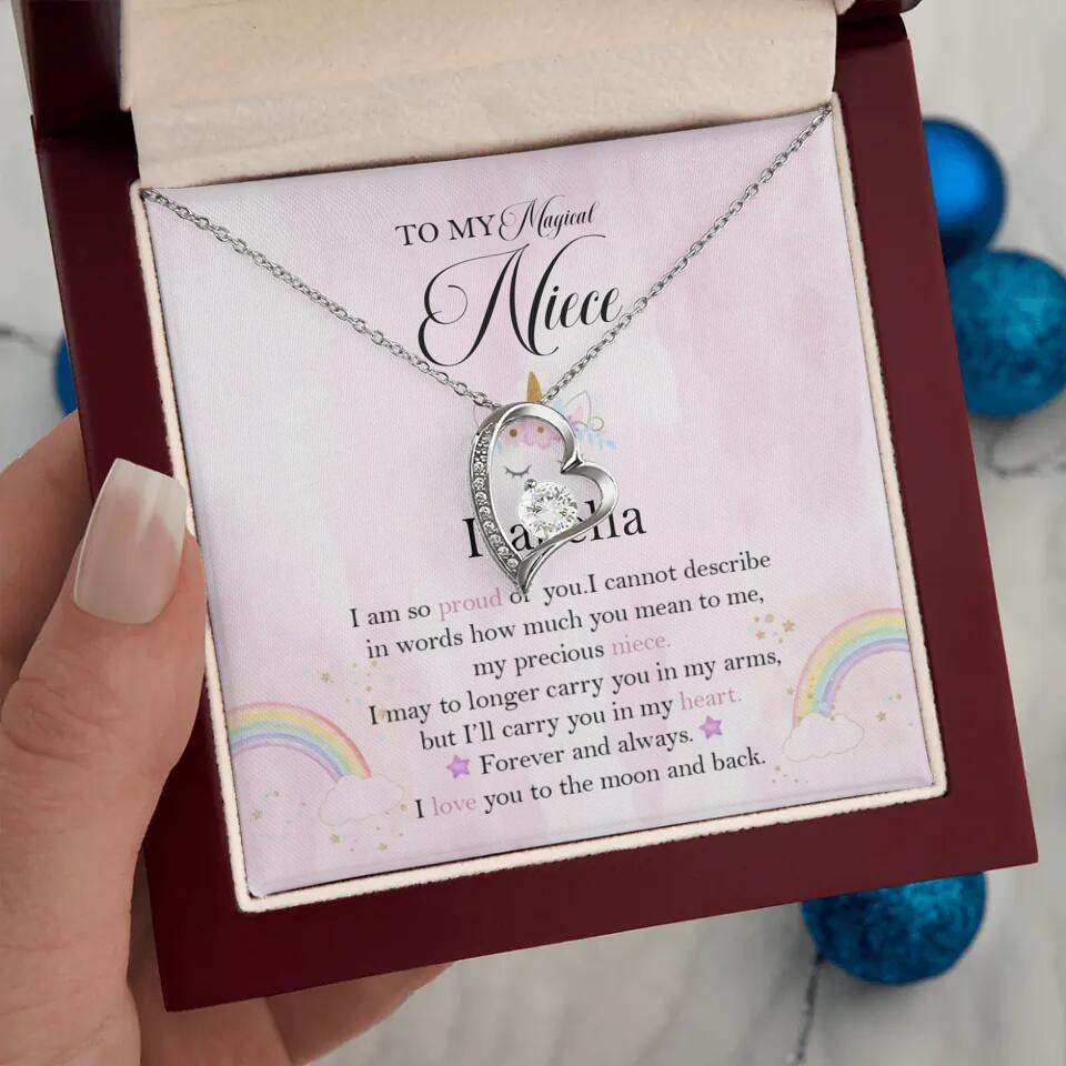 To My Magic Niece, I am so Proud of You - Personalized Necklace - Birthday Gift for Niece