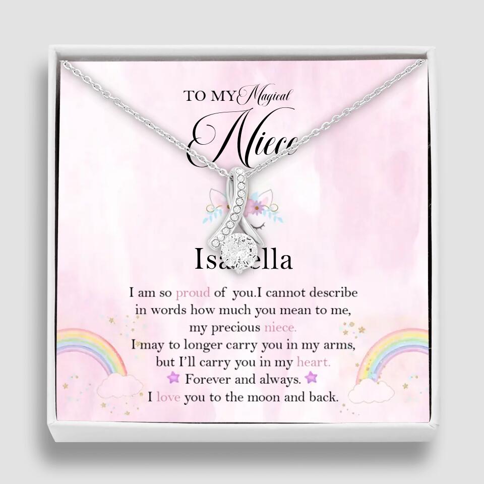 To My Magic Niece, I am so Proud of You - Personalized Necklace - Birthday Gift for Niece