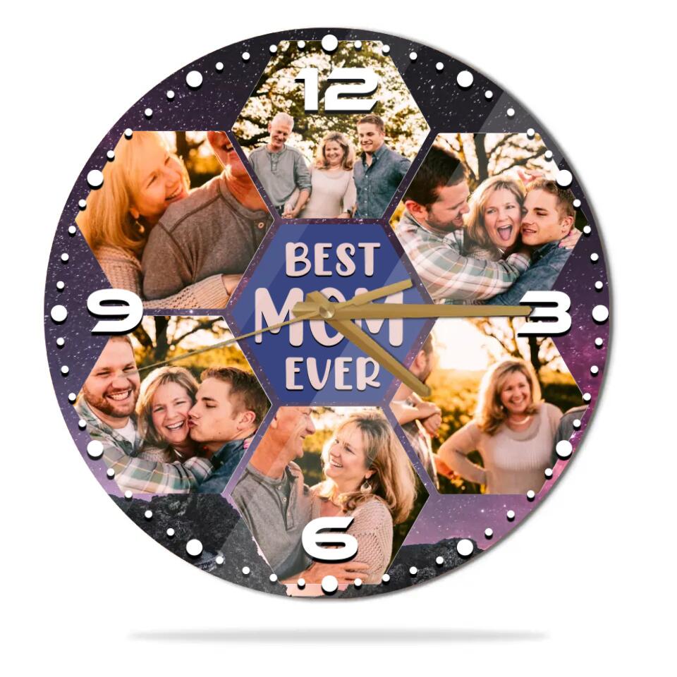 Best Mom And Dad Ever - Personalized Upload Photo Wall Clock - Best Gift For Dad And Mom For Him/Her Anniversary Gift - Best Home Decor - 211IHPVSWC365