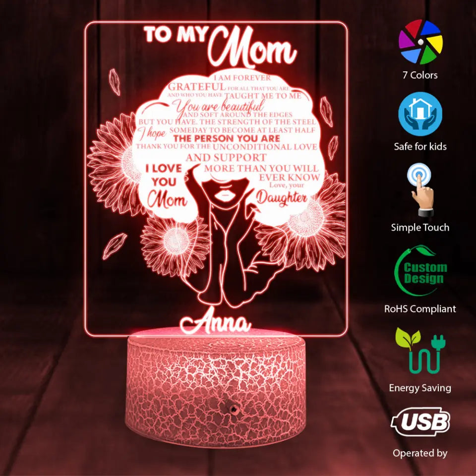 I Am Grateful For All That You Taught Me - Personalized 3D LED Light - Best Gift For Mom From Daughter - 301IHPLNLL145