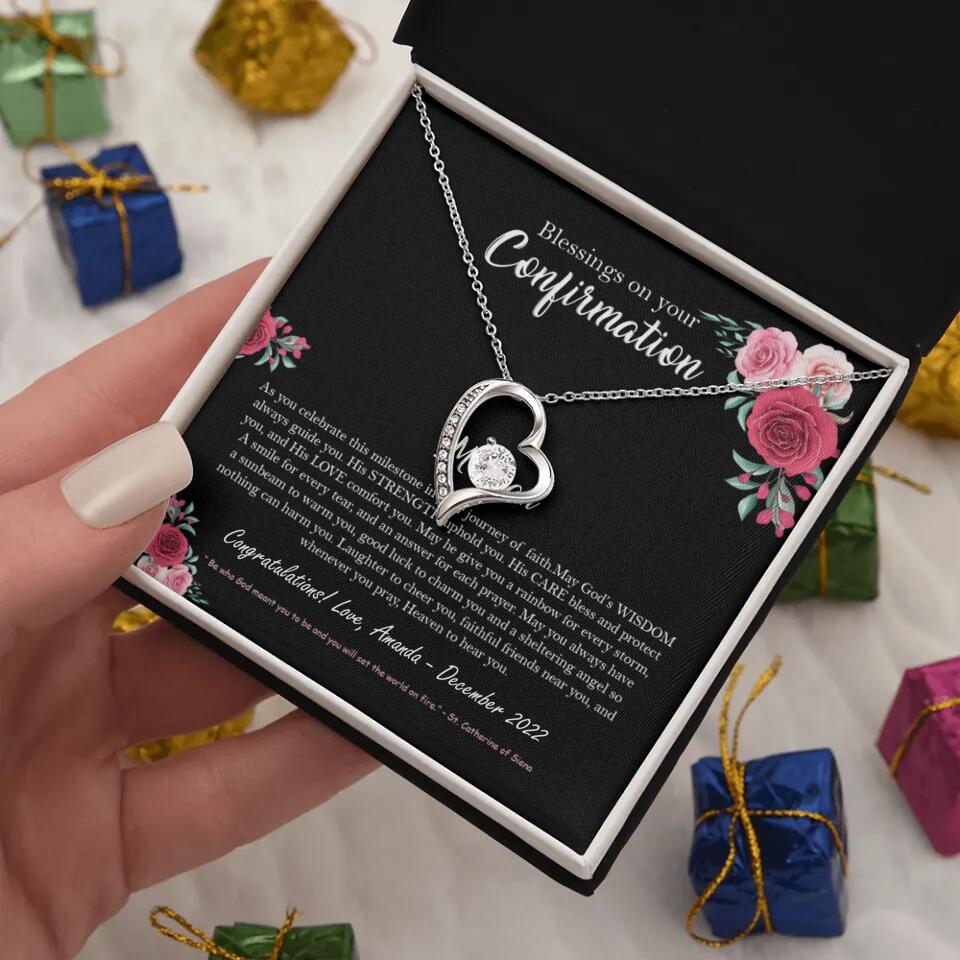 Blessings On Your Confirmation - Personalized Necklace - Gift For Daughter On Anniversaries