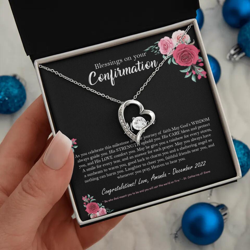 Blessings On Your Confirmation - Personalized Necklace - Gift For Daughter On Anniversaries