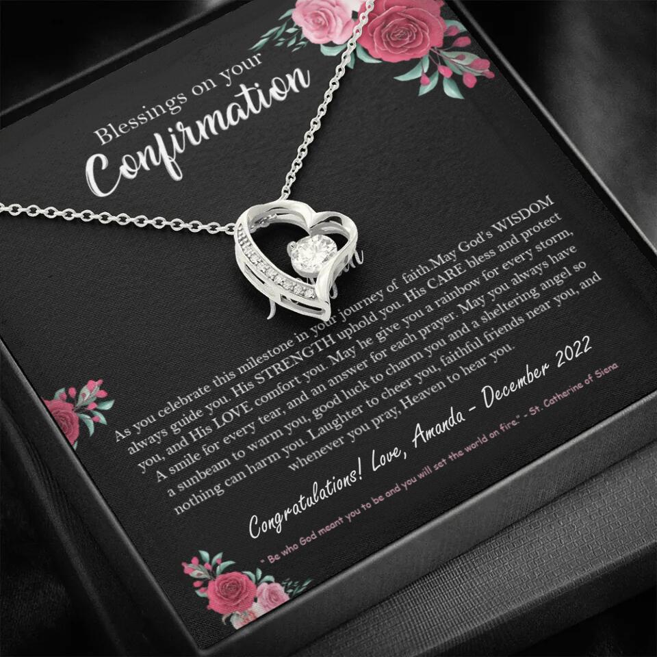 Blessings On Your Confirmation - Personalized Necklace - Gift For Daughter On Anniversaries