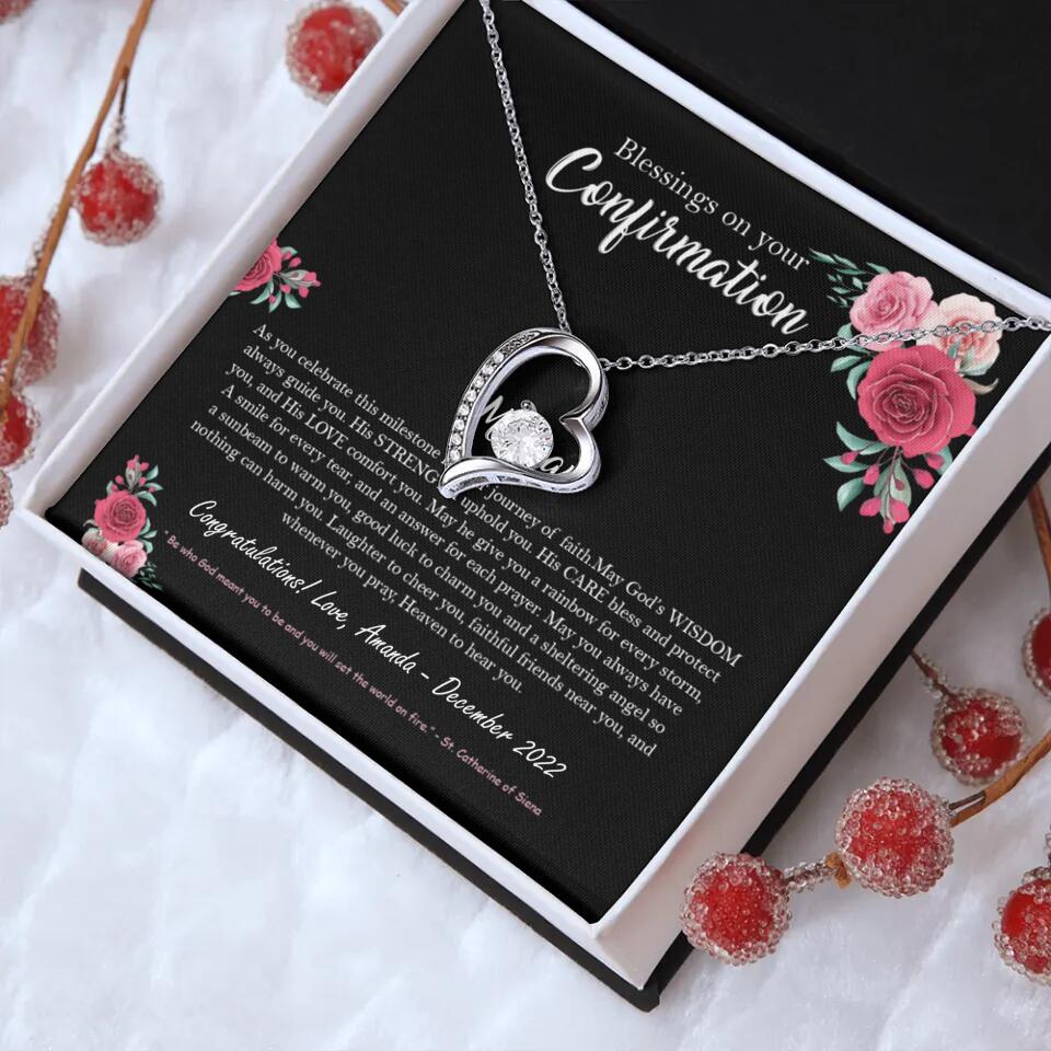 Blessings On Your Confirmation - Personalized Necklace - Gift For Daughter On Anniversaries