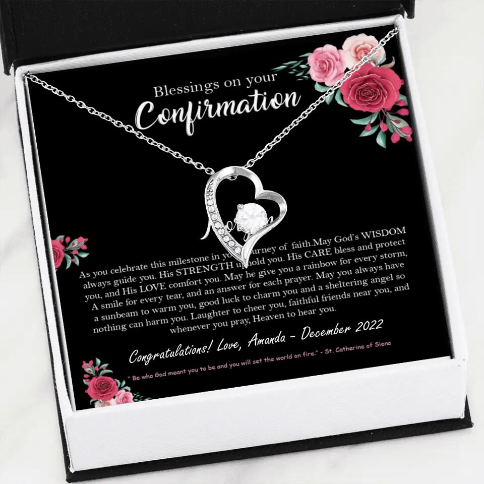 Blessings On Your Confirmation - Personalized Necklace - Gift For Daughter On Anniversaries