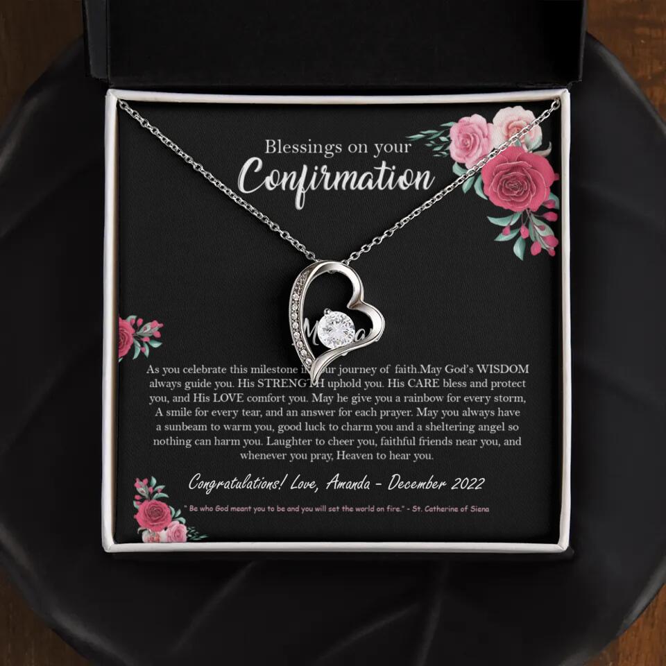 Blessings On Your Confirmation - Personalized Necklace - Gift For Daughter On Anniversaries