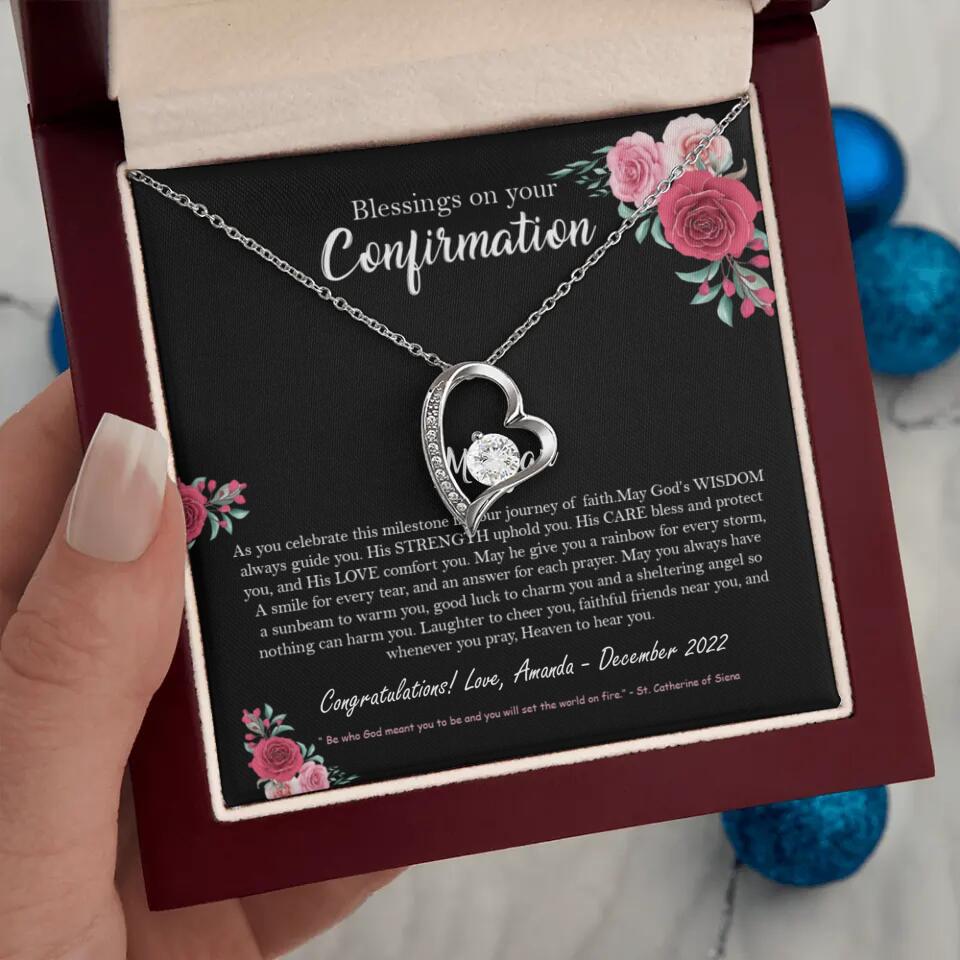 Blessings On Your Confirmation - Personalized Necklace - Gift For Daughter On Anniversaries