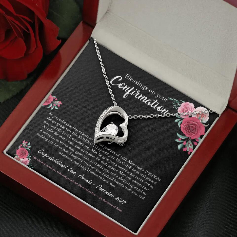 Blessings On Your Confirmation - Personalized Necklace - Gift For Daughter On Anniversaries