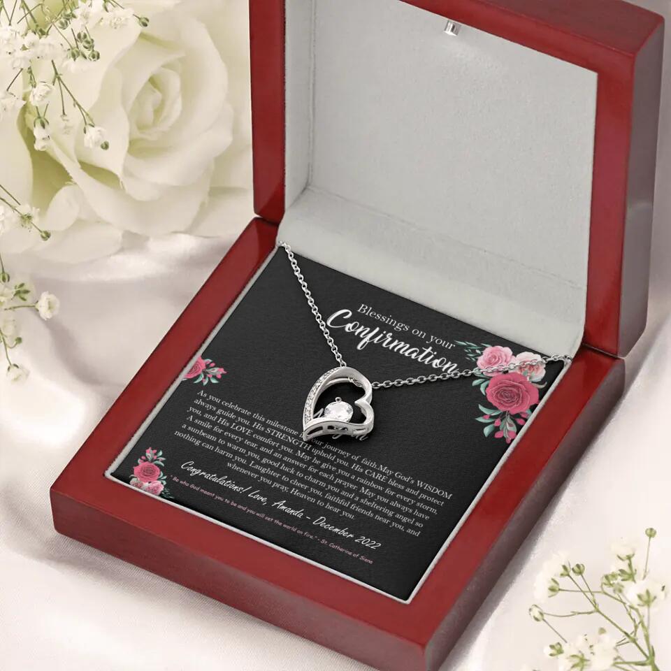 Blessings On Your Confirmation - Personalized Necklace - Gift For Daughter On Anniversaries