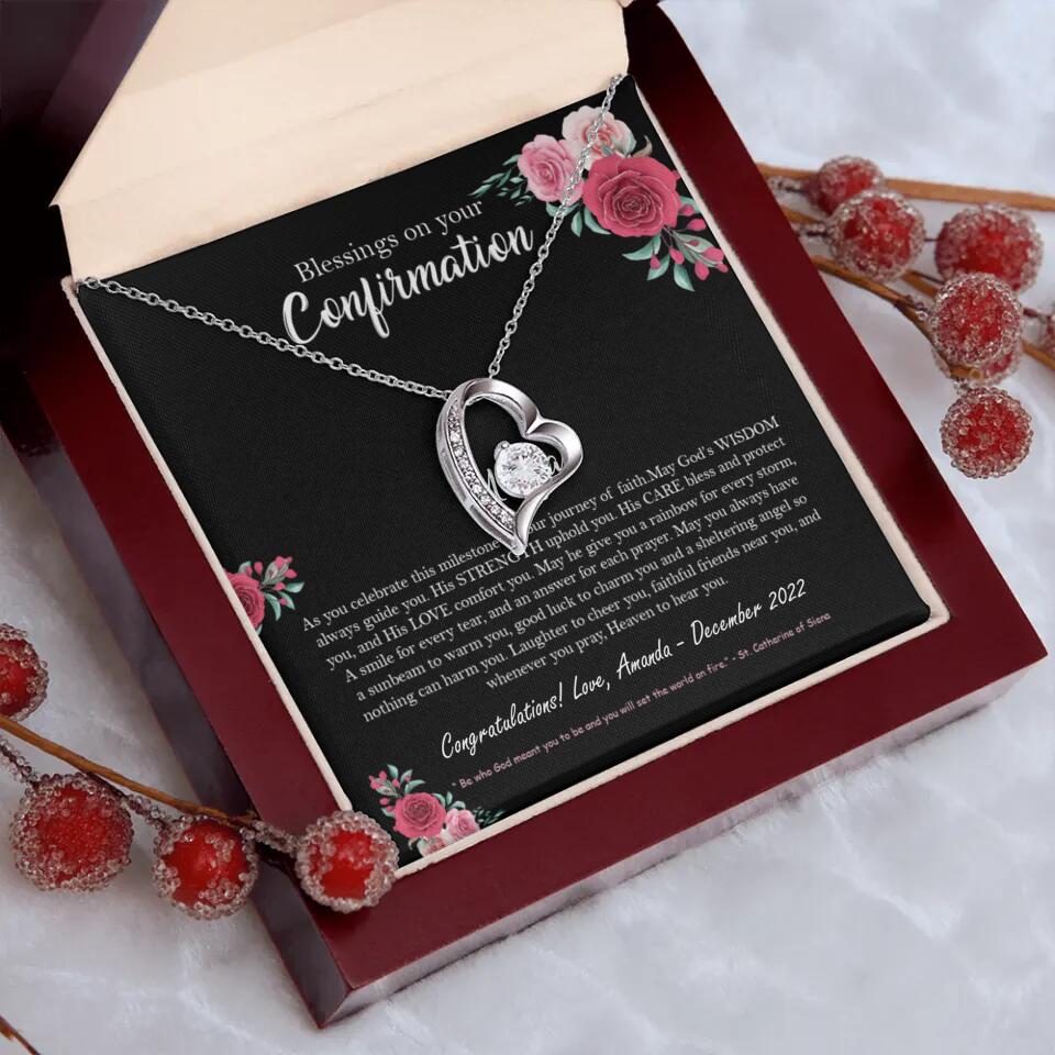 Blessings On Your Confirmation - Personalized Necklace - Gift For Daughter On Anniversaries