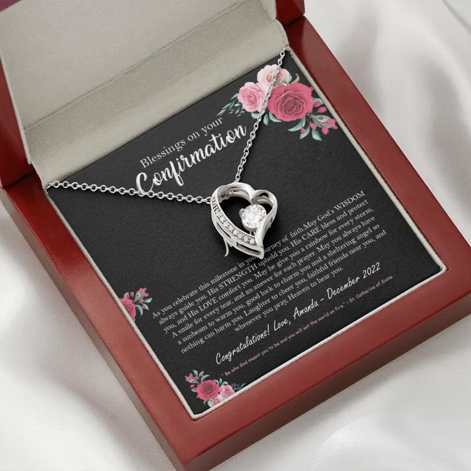 Blessings On Your Confirmation - Personalized Necklace - Gift For Daughter On Anniversaries