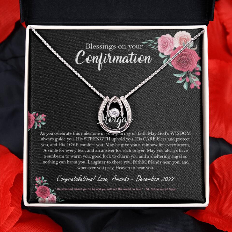 Blessings On Your Confirmation - Personalized Necklace - Gift For Daughter On Anniversaries