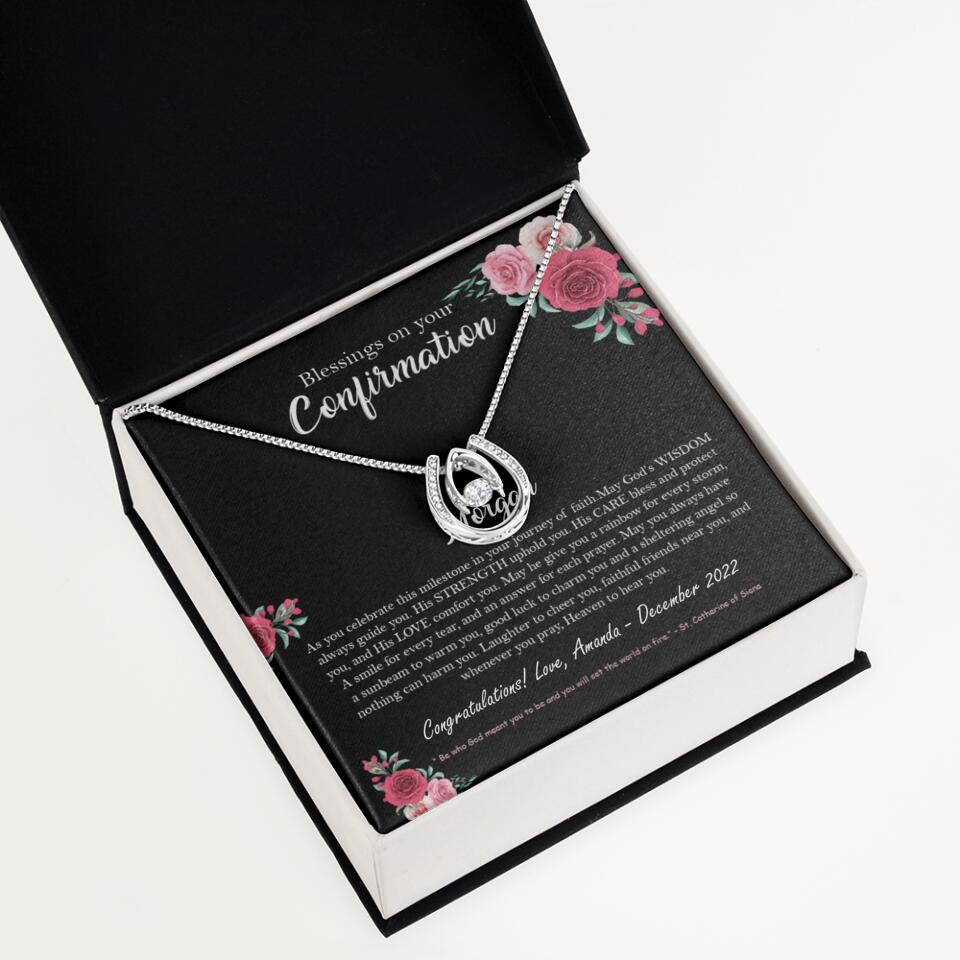 Blessings On Your Confirmation - Personalized Necklace - Gift For Daughter On Anniversaries